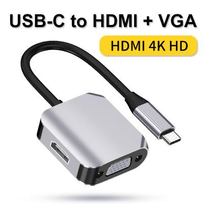 2 in 1 Plug and play Input Type C converter USB 3.1 to HDMI VGA 1080P@30Hz Dock Sation