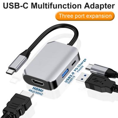 3 in 1 plug and play type C USB 3.1 Converter to HDMI PD charging USB 3.0 Dock Station