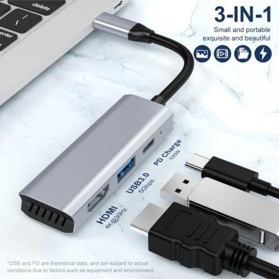 3 in 1 Multiple port type C converter to HDMI 4K HD PD charging 100W USB 3.0 5Gbps for mobile phone Laptop Dock Station