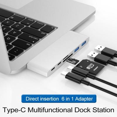 6 In 1 Type C converter to USB 3.0 SD TF Card Type C thuderbold 3 support 40Gbps/S  Dock Station