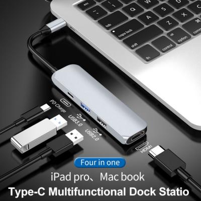 4 in 1 USB HUB type C adapter to  USB 3.0 USB 2.0 PD chanrging 20V/3A HDMI 4K Dock Station