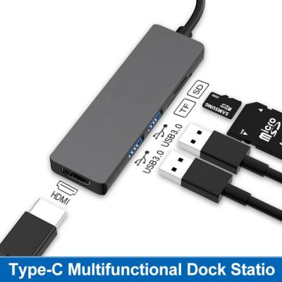 5 in 1 Type C  USB to USB 3.0 SD TF HDMI 4K adapter Dock Station