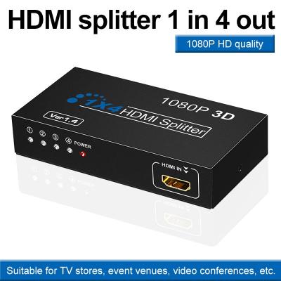 1X4 Ports 1080P HD Supports 3D 15 meters long distance HDTV HDMI Splitter 1.4 Distributor Box 