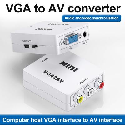 1080p Mini Vga to av Video Converter Adapter Vga To Rca/av Pc To Tv