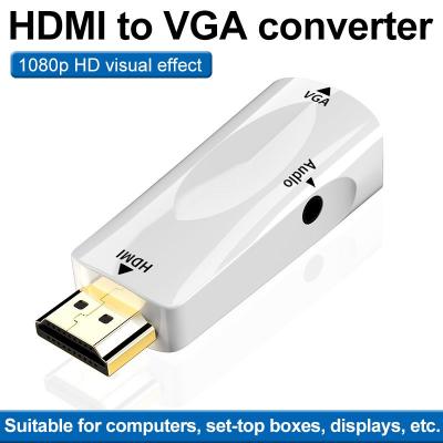 HD 1080P To VGA with 3.5mm Audio video Port Converter adapter HD-MI To VGA With Audio Output Cable