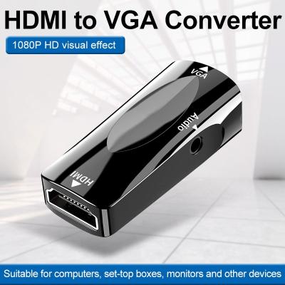 Full HD 1080P HDMI To VGA Audio Port Converter 3D HD VGA With 3.5mm Audio Output Cable Female to Female