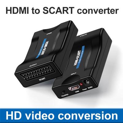 HDMI to SCART Converter HDMI Input SCART Output Adapter Composite Video HD Stereo Audio 720p / 1080p Adapter for HD DVD TV